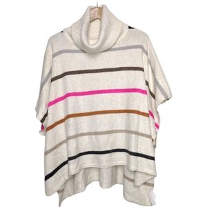 Loft Striped Turtleneck Poncho Sweater Size XS/S